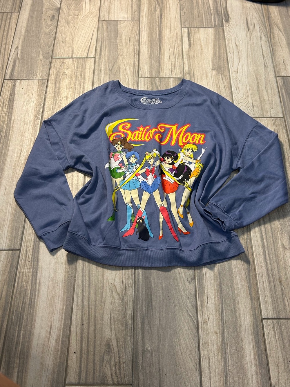 Sailor Moon Women's Relaxed Crewneck Sweater Dusty Blue XL Toei Animation